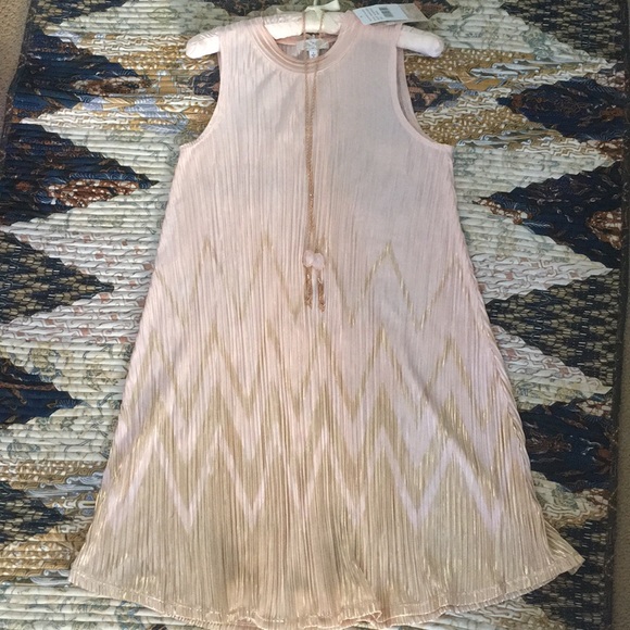 Soulmates Dresses & Skirts - Blush & Gold Pleaded Art Deco Cocktail Dress